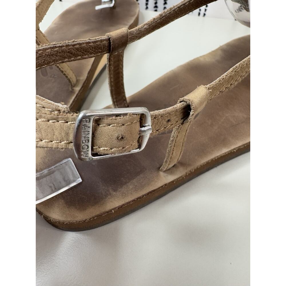 Rainbow Womens T-Street Braided Leather Sandals L 7.5 - 8.5 Brown Beachy Boho - Picture 6 of 12